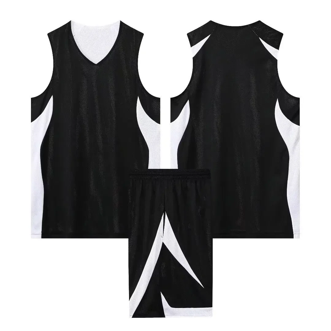 Double-Sided Basketball Uniform Suit Men's Women's Breathable Children's Basketball Jersey Competition Training Team DIY Printed