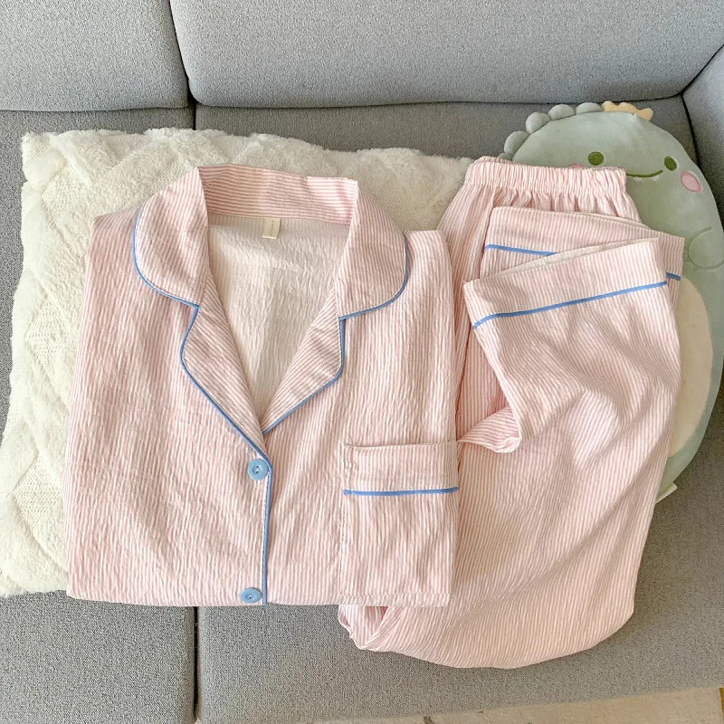 Frühling/Herbst Neuerscheinung Wolkenmuster-Pyjama für Damen Langarm-Oberteil mit Langer Hose Süßes und Niedliches Homewear-Set – Detail 5