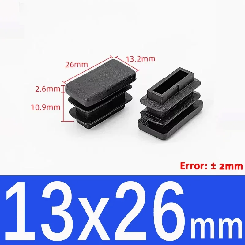 Black Square Plastic End Caps for Table or Chair Feet Protection