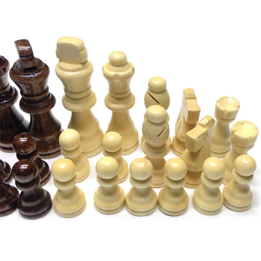 32PCS Holz Internationalen Schach Stück Set König Höhe 70mm