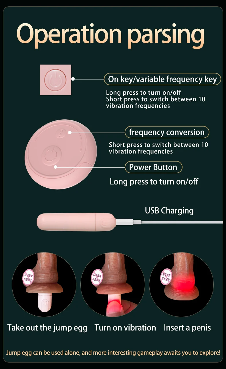 Vibrator Dildos Thrusting Jumping eggs Dildo Realistic Vibrating Dildo G-spot Anal Stimulation Vibrating Sex Toys for Women