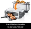 Foodi 2-in-1Flip Toaster 2-Slice Capacity Compact Toaster Oven Snack Maker Reheat Defrost 1500 Watts Stainless Steel 6 Functions 2