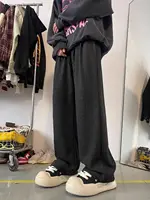 FA680 2025 New Men's and Women's Same Glutinous Rice Sweatpants Piled Thickened Drape Wide-leg Pants Sports Straight Trousers 2