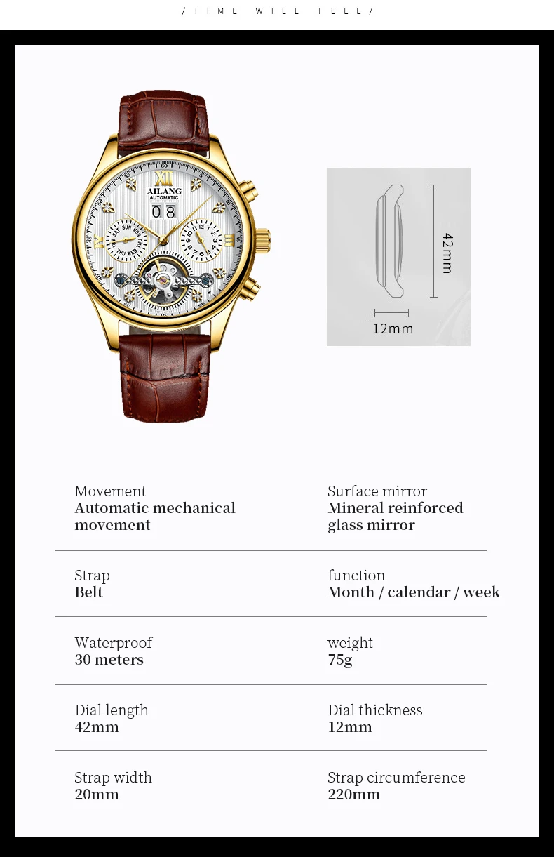 2022 neue AILANG Marke Tourbillon Leuchtende Wasserdichte Uhr männer Automatische Mechanische Uhr Skeleton Hand herren Uhr – Detail 7