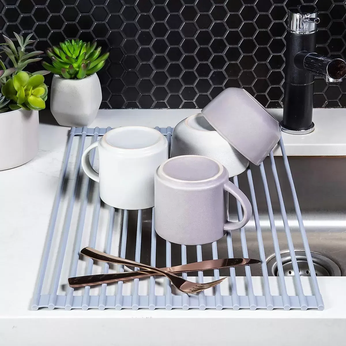 

Over-the-Sink Roll-Up Drying Rack kitchen sink holder