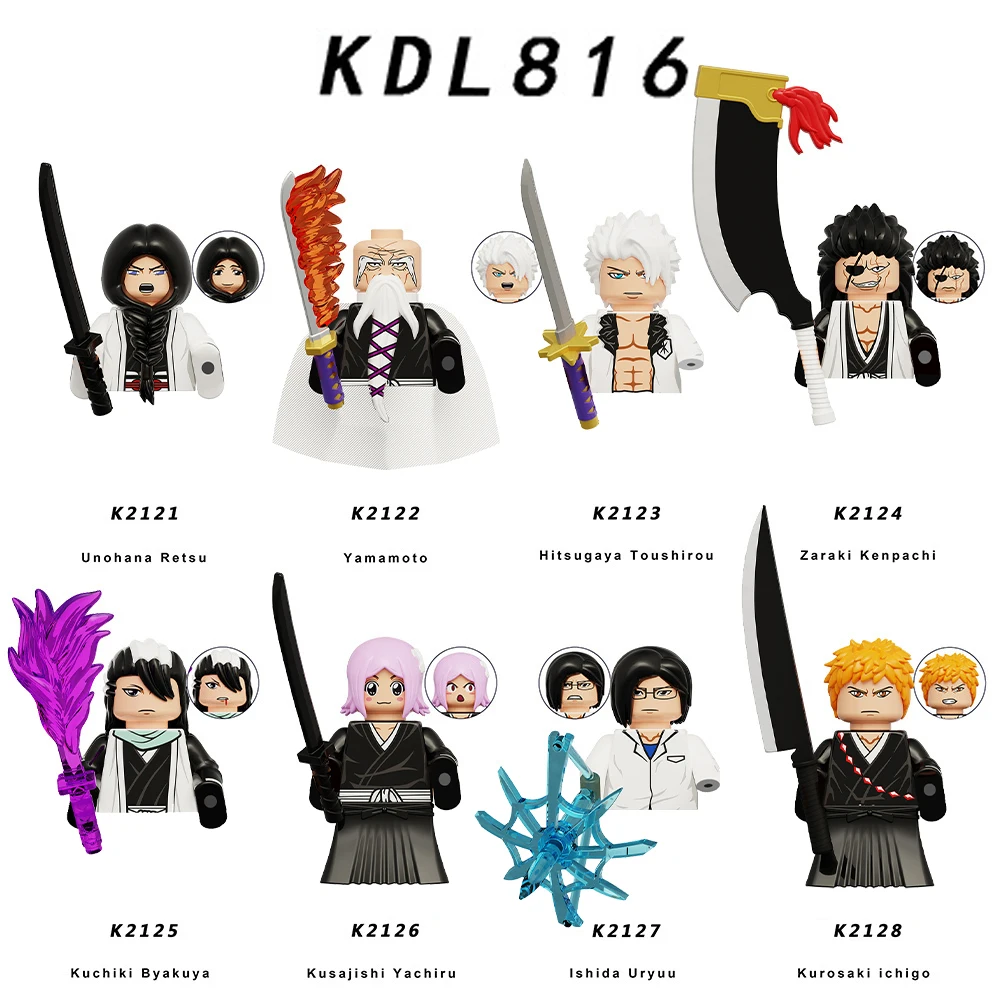 Moc BLEACH Kurosaki Ichigo Japanese Anime Figure Zaraki Kenpachi Kids Building Blocks Toys Gift For Boys Girls Juguetes 2024 New