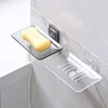 Soap Dish Box for Bathroom Soap Rack No Drilling Wall Mounted Double Layer Shower Soap Holder Tray Bathroom Accessories 2