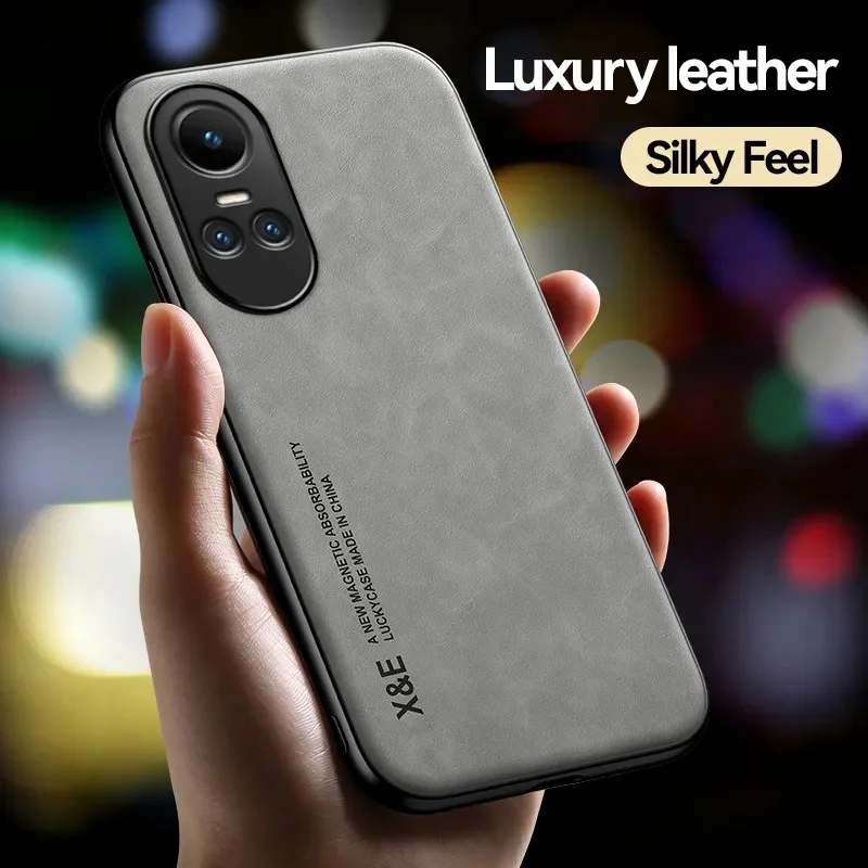 Magnetic Leather Shockproof Phone Case with Car Holder Attachment