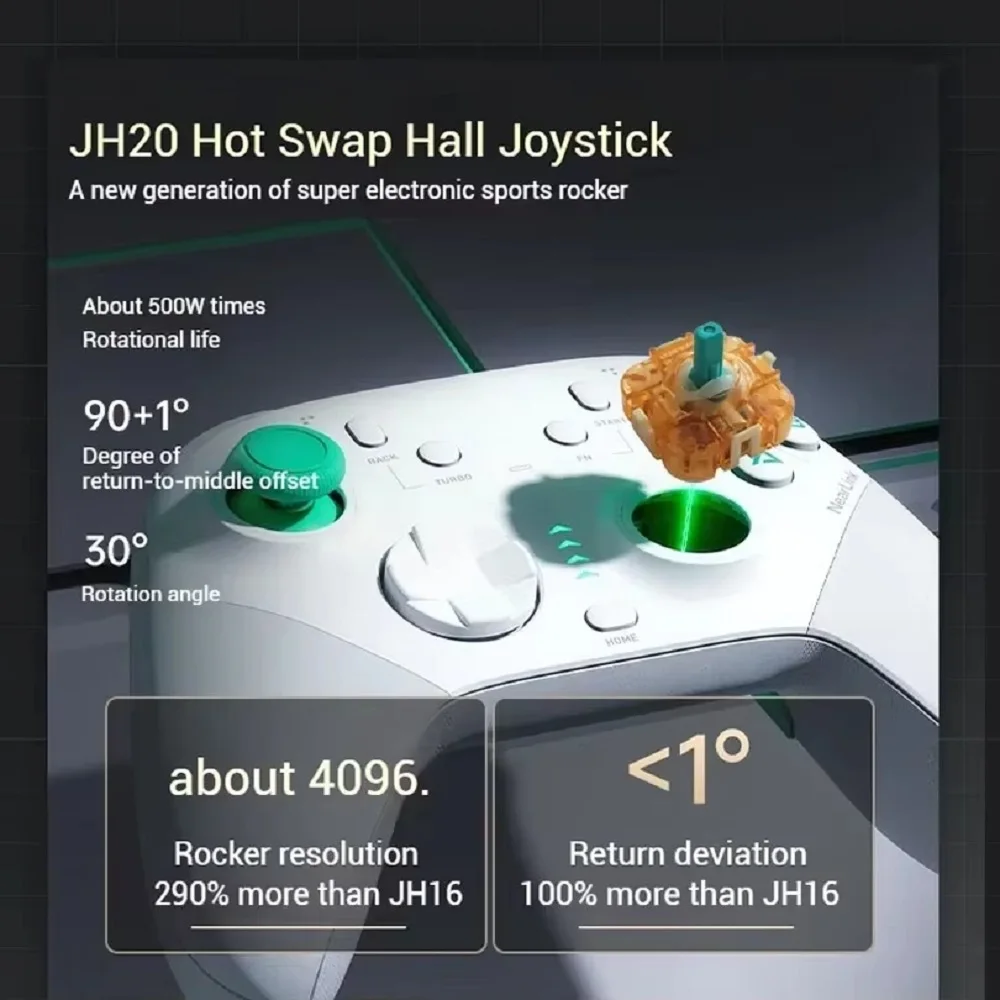 메카닉 홀 핫 스왑 조이스틱 JS20용 TMR 2개, G6pro G5pro V2 게임 컨트롤러 Jh20 호환 다중 촉각 옵션
