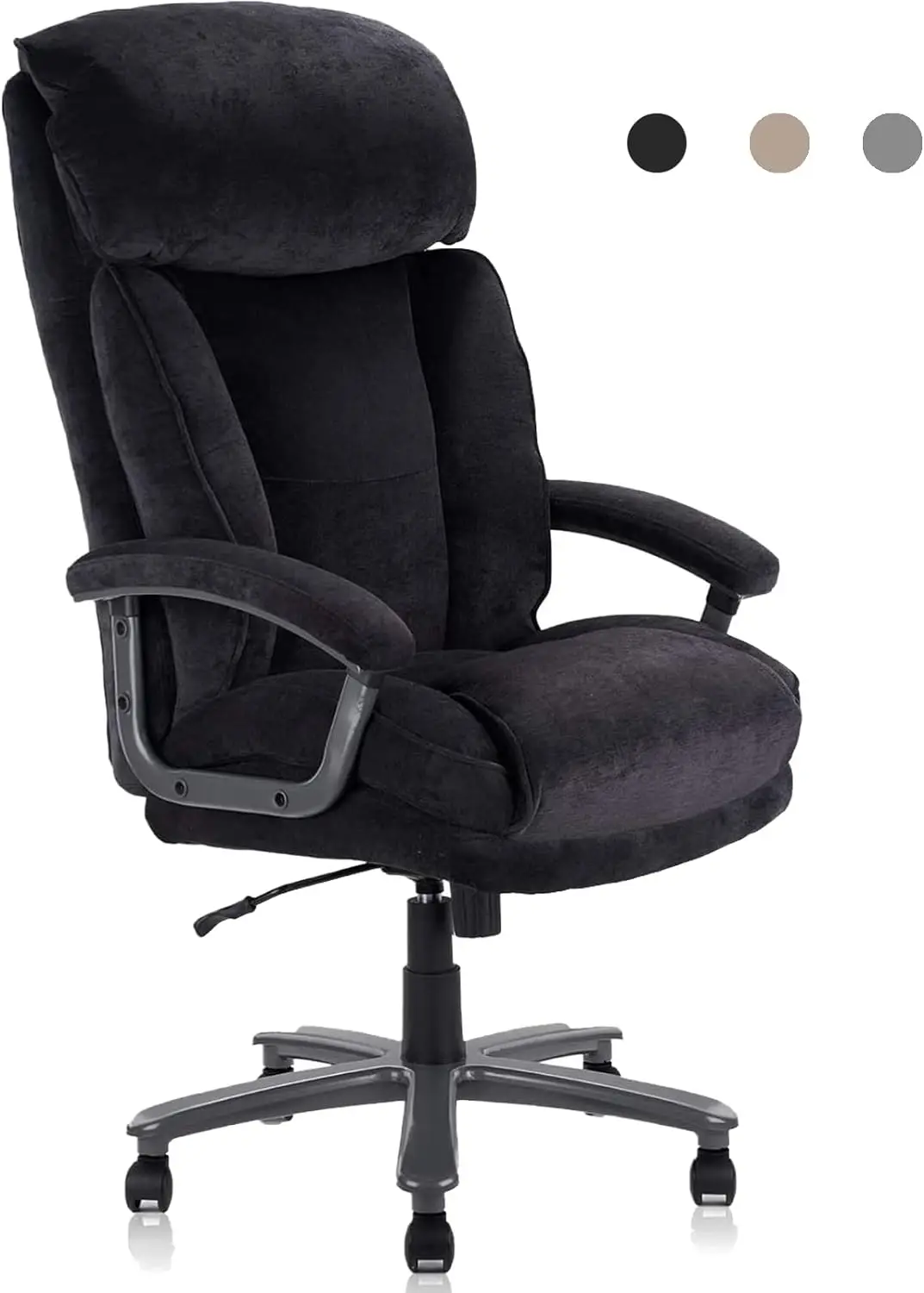 

CLATINA Ergonomic Big and Tall Executive Office Chair with Upholstered Swivel 400lbs High Capacity Adjustable Height Thick