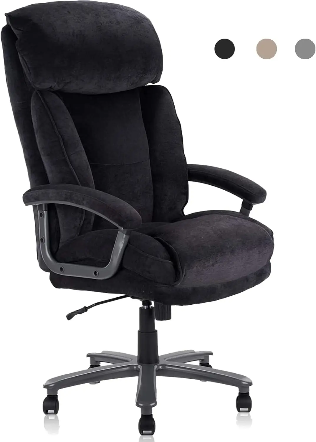 CLATINA Ergonomic Big and Tall Executive Office Chair with Upholstered Swivel 400lbs High Capacity Adjustable Height Thick