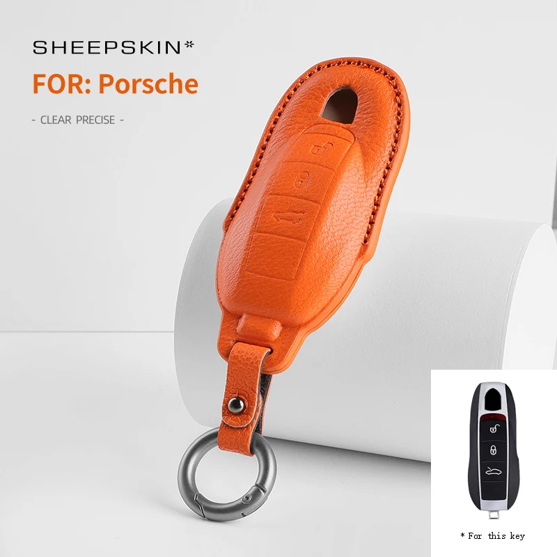 

Sheepskin High-quality Car Key Case Cover Accessories For Porsche Cayman Cayenne Panamera Spyder Carrera Macan 911 970 981 991