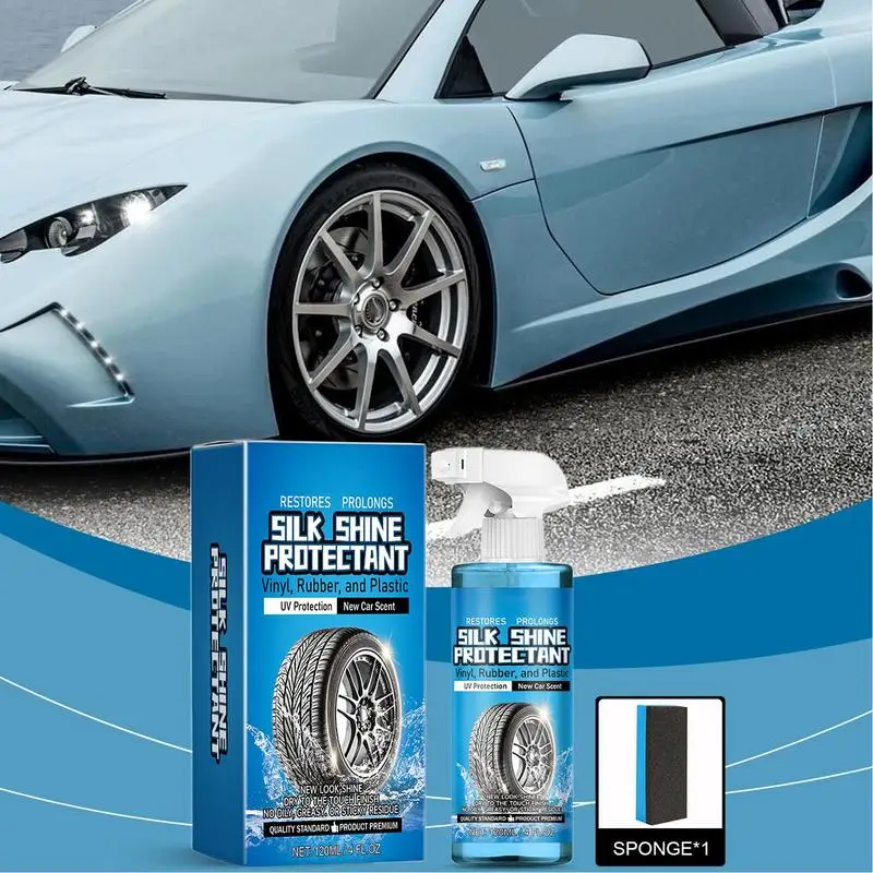 Wheel Cleaner Spray Powerful Vehicle Wheel Cleaner 120ml Auto Shine Rubber Part Portable Tire Shine Tire Stain