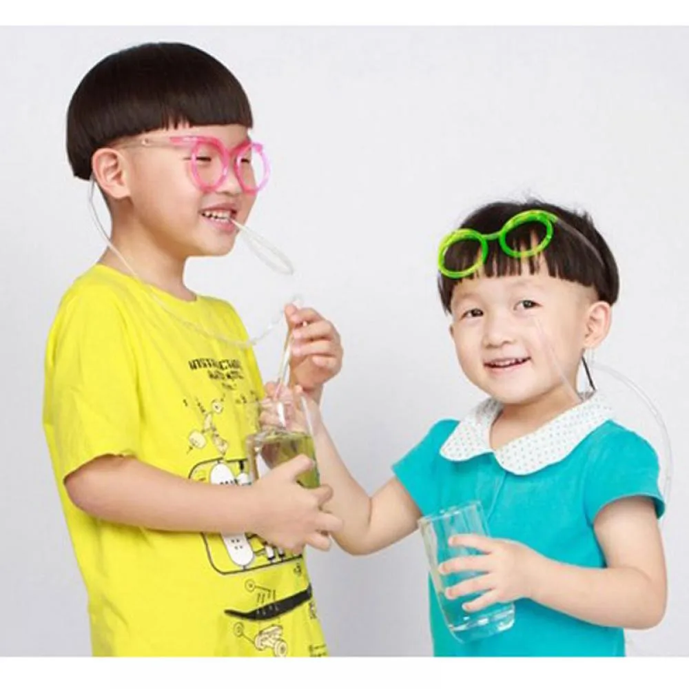 Soft Novelty Juice Kids Straw Glasses Long Tube Fun Drinking Straw For Children