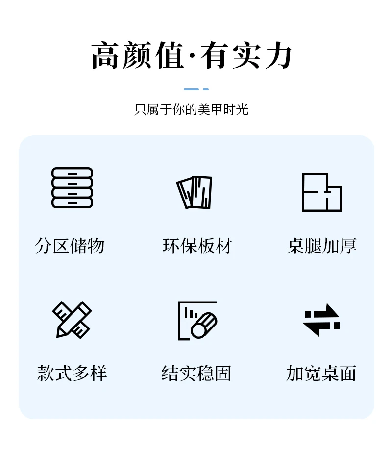 Description Picture 3 of itemNail Table Marble Salon Tables Manicure Nails Desk Makeup Storage Organizer Professional Designer Hair Nageltisch Furniture