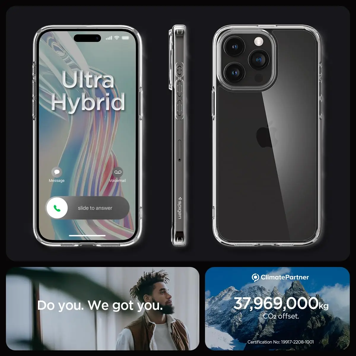 Funda Spigen Ultra Hybrid Para iPhone 13 - Negro Opaco