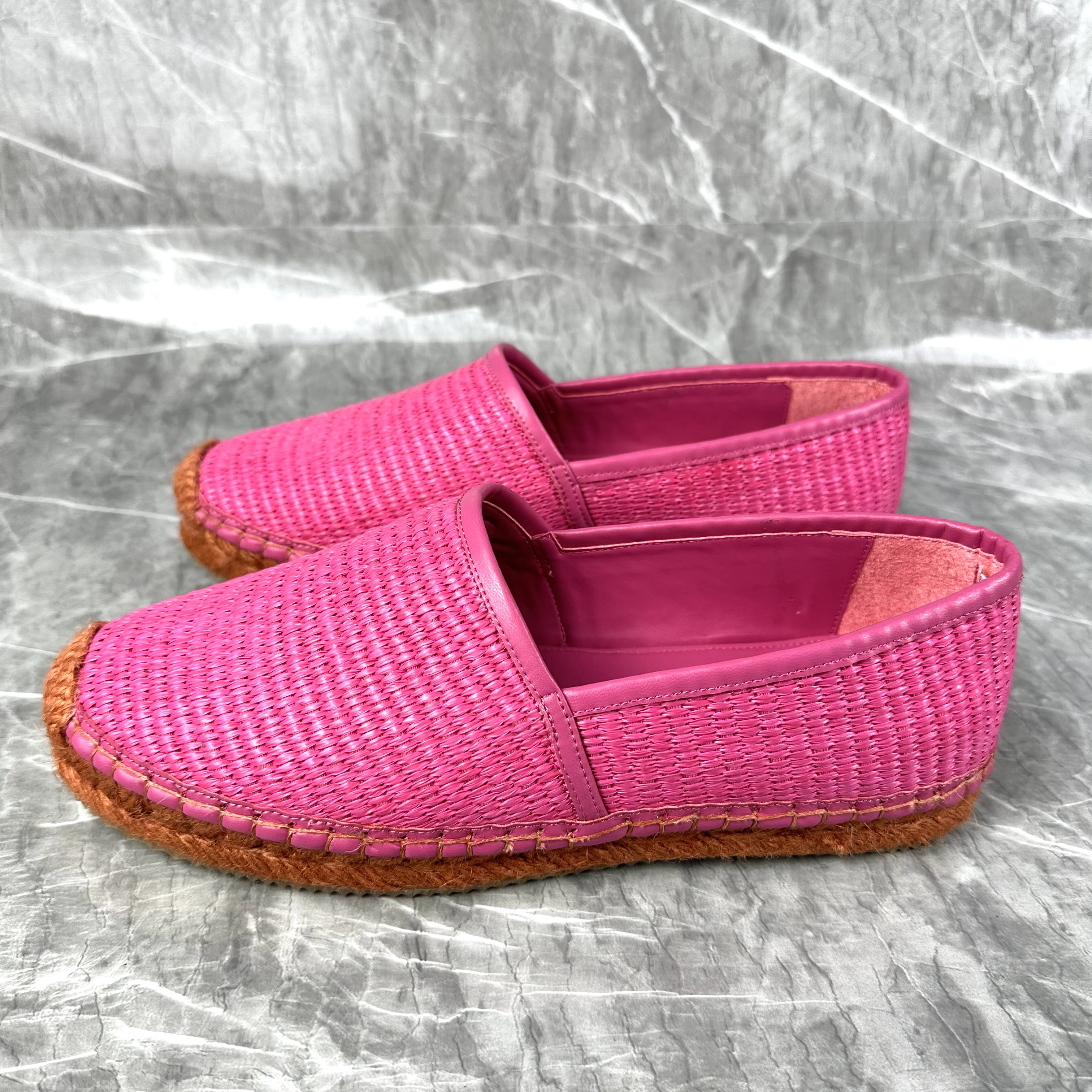 Grass Woven Thick Soled Fisherman's Shoes Female Round Toe Slip On Shallow Comfortable Luxury Brand Casual Loafers Shoes