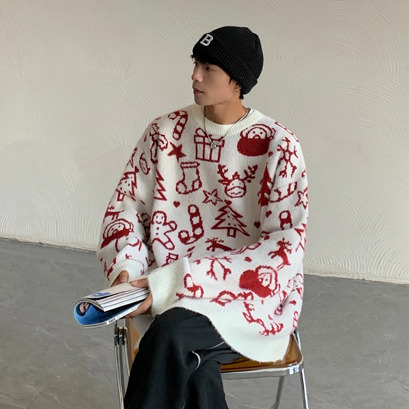 

Winter Maomao high quality high weight anti pilling couple Christmas sweater control