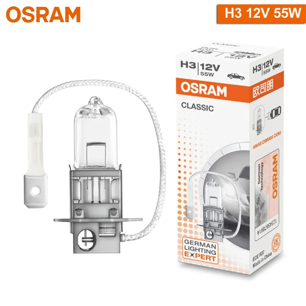 Halogen Headlight Bulb-OSRAM Original H1 H4 H3 H7 Standard 12V 55W 100W 3200K Hi/lo Beam Fog Lamp (2PCS)