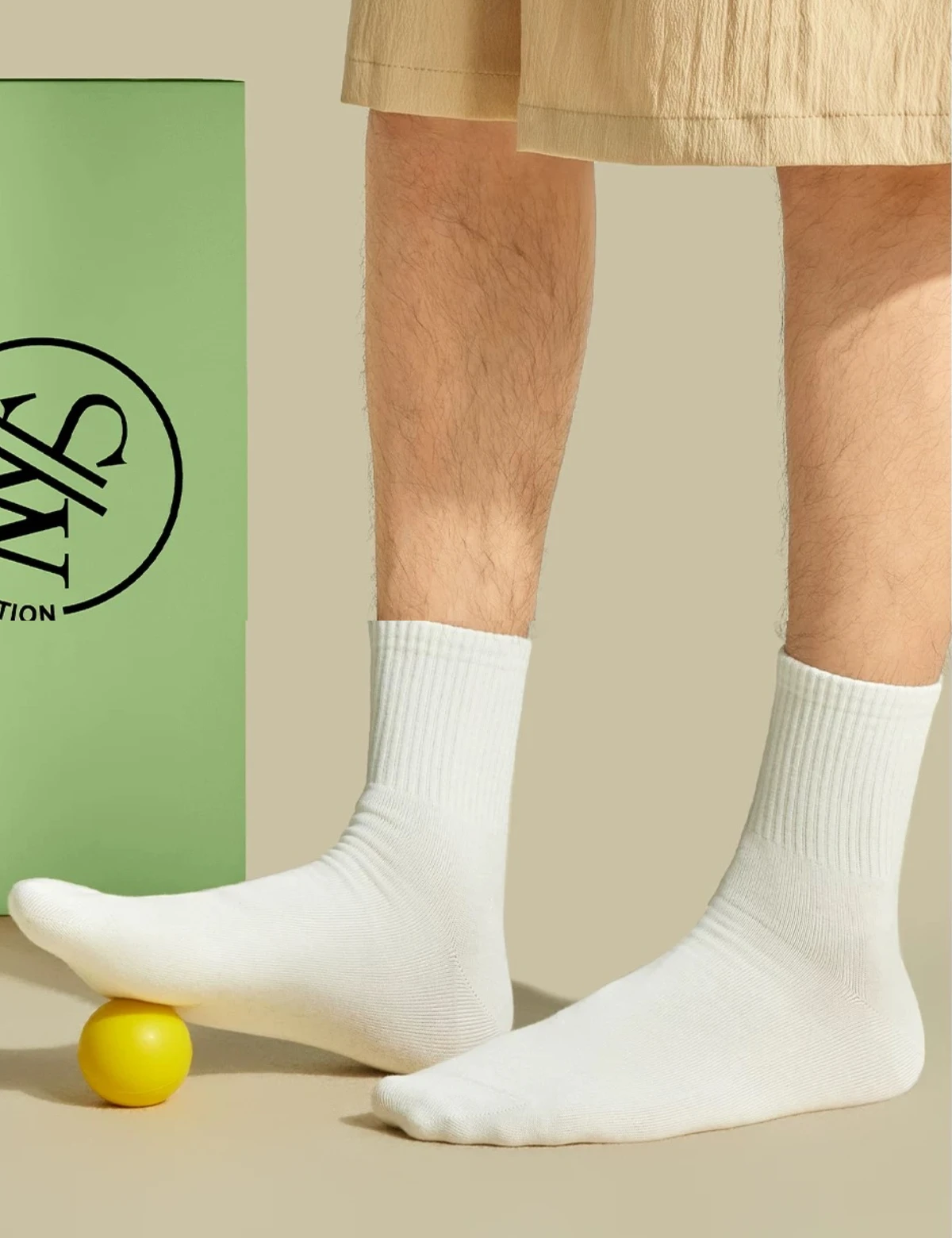 3/6Pairs of Plain Black and White Mid-Calf Socks for Men Autumn Winter