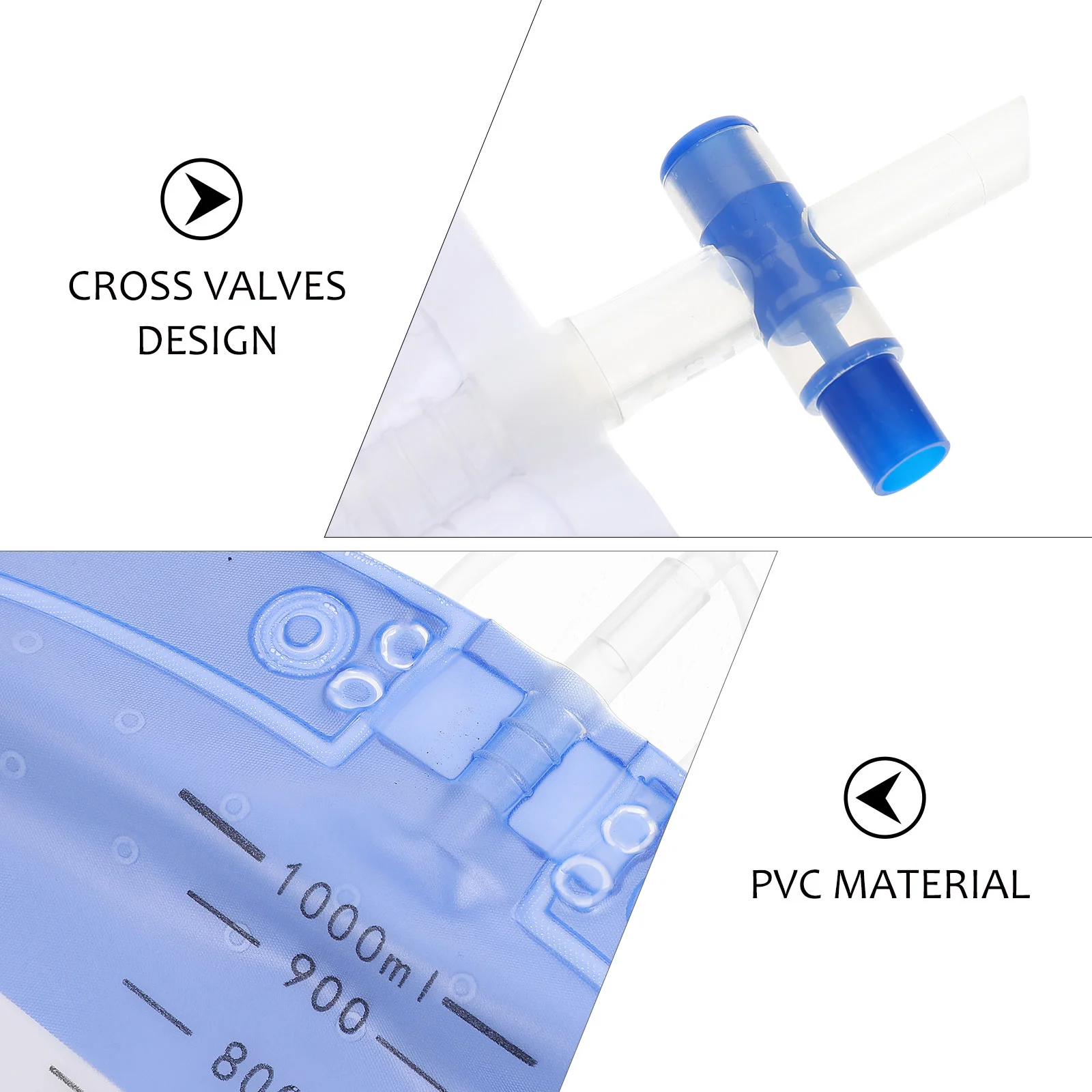Anti Backflow Urine Collection Bag Portable Drainage Bag Patients Supplies PVC Urine Urological Consumables Health 4 Pcs