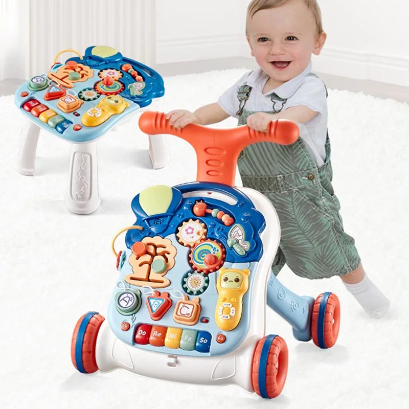 Baby Walker Multi-function Adjustable Baby Walker Car Helps Walk Activity Music Mobile phone + Electronic organ + Drawing Board
