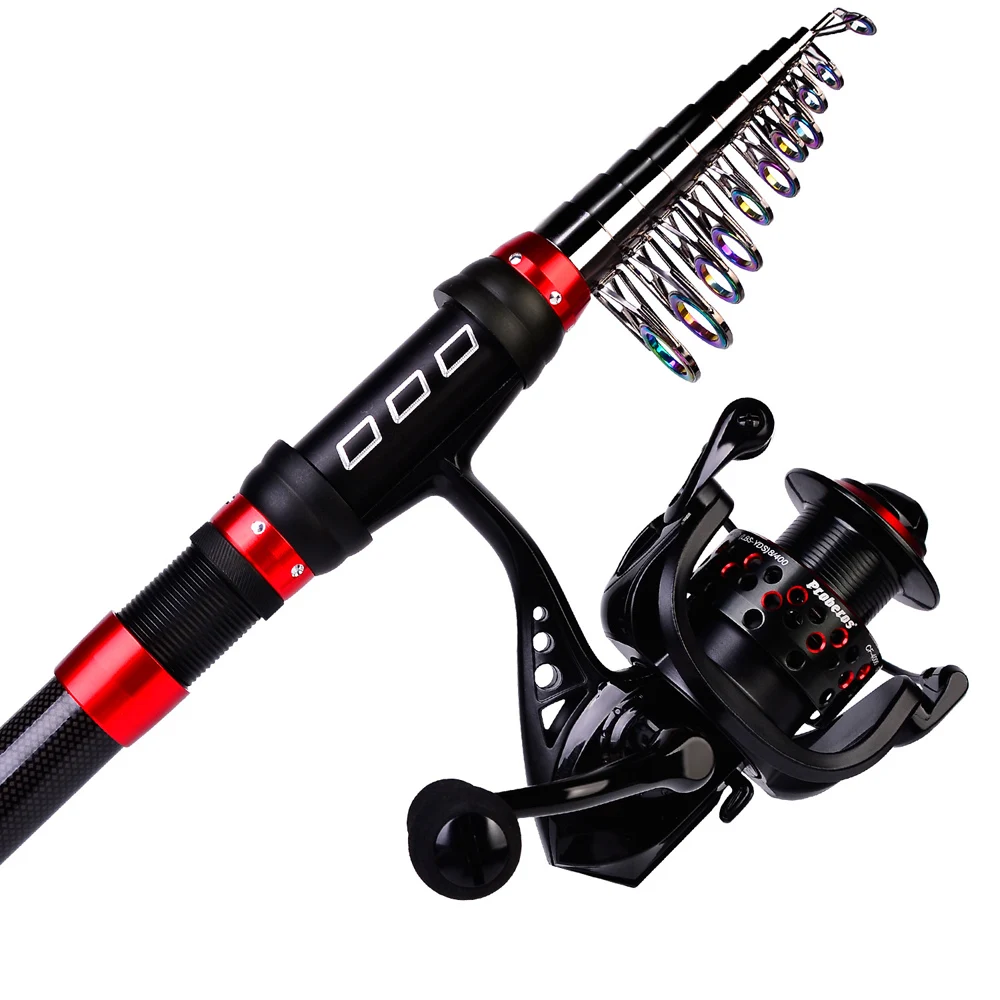 Carbon Telescopic Sea Fishing Rod Carbon Fiber Ultralight Fishing Pole  Portable Spinning Casting Rods for Fish Pole 1.2-2.1m T4
