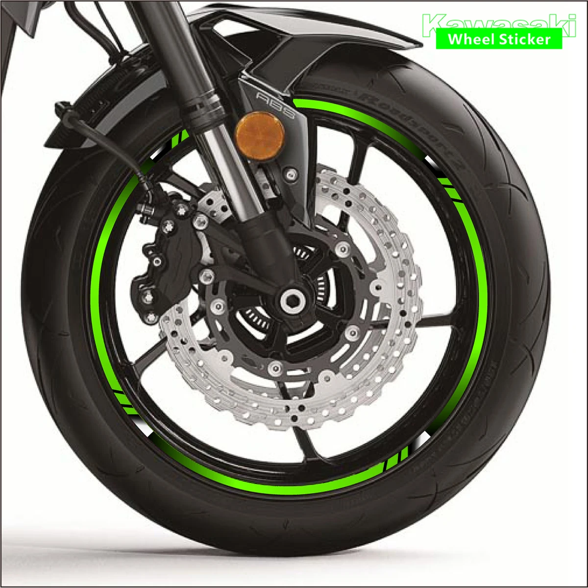 Motorcycle Wheel Stickers For Kawasaki z750 z800 z650 h2r z900 z1000 250sl Ninja 300 w800 Er6n z400 Zx6r Moto Rim Decals Sticker maisto 1 18 kawasaki h2 r ninja zx 10r 14r 9r z1000 static die cast vehicles collectible hobbies motorcycle model toys
