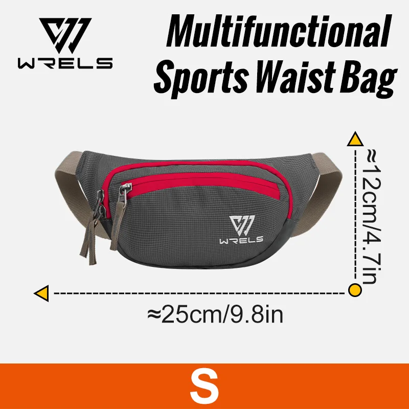 WRELS Running Waist Bag Waterproof Sports Waistpack Ultra Light Bounce Free Bumbag Breathable Fanny Pack Cycling Jogging Beltbag