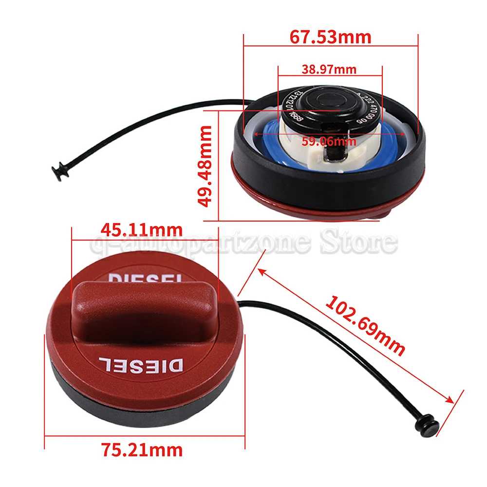 A2224700105 2224700105 Diesel Fuel Cap For Mercedes MB W176 W117 X156 W205 W213 fuel tank cover fuel tank cap oil fuel cap
