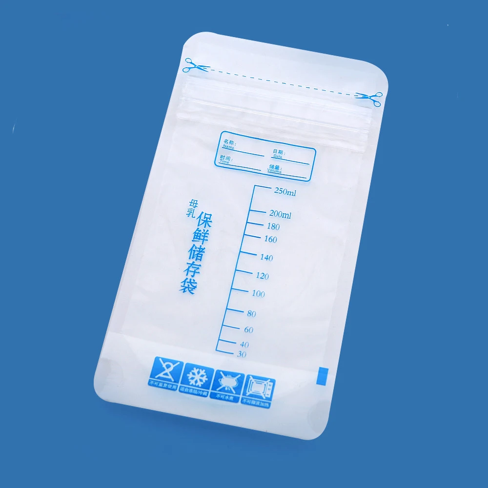 30pcs 250ml Milk Freezer Bags Mother Milk Baby Food Storage Breast Milk Storage Bag BPA Free Baby Safe Feeding Bags 4