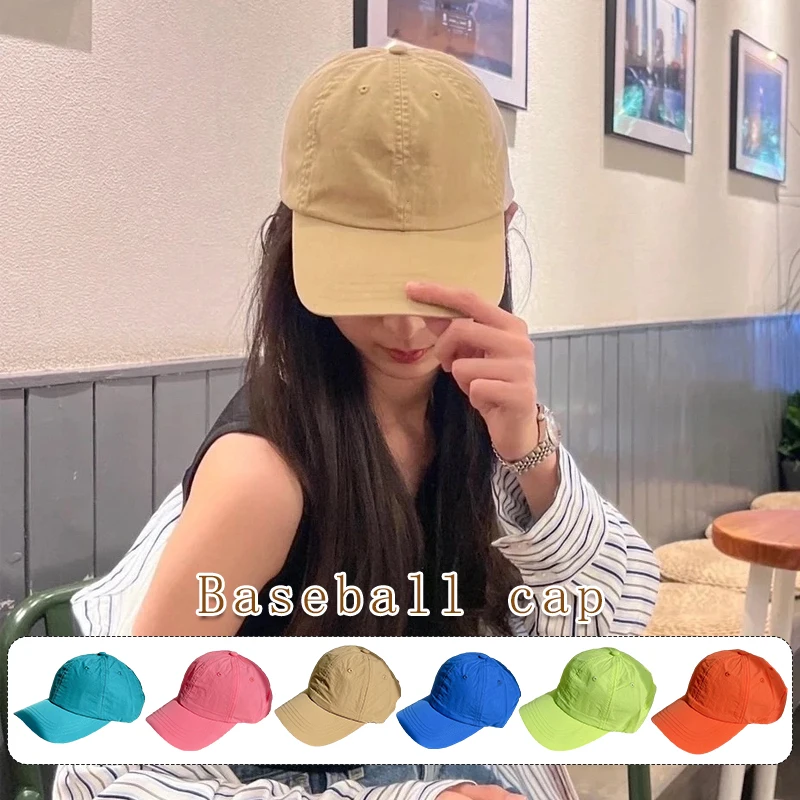 

Korean Men Women Multiple Colour Peaked Cap Baseball Caps Solid Fresh Adjustable Unisex Summer Sunscreen Hat Sport Baseball Hats
