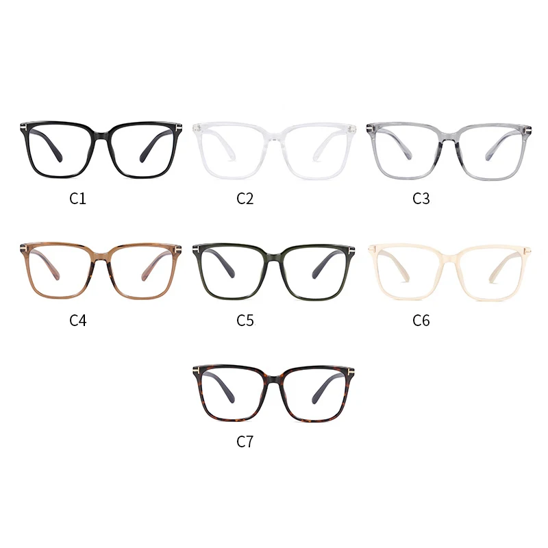 Anti Blue Rays Square Myopia Spectacles Women Men TR90 Student Oversized Prescription Glasses With Cylinder 0 -0.5 -0.75 To -6.0 3