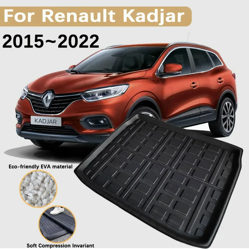 

EVA Material for Renault Kadjar 2022 Accesories 2015~2021 2020 Car Trunk Mat Rear Boot Cargo Trunk Waterproof Carpet Storage Pad