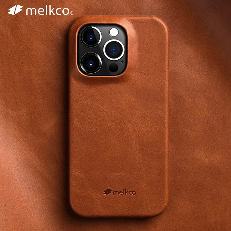 Чехол Melkco для iPhone 14 Pro Max Plus из натуральной кожи, Роскошный деловой чехол из воловьей кожи в стиле ретро с эффектом потертости