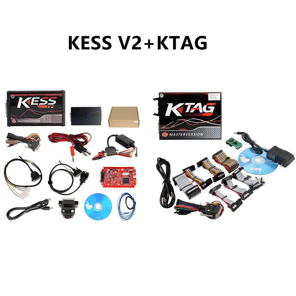 V5.017 Kess V2 Master V2.80 V2.53 Plus 4 LED Ktag 7.020 V2.2.5 ktag and kess full set Red PCB Online Version ECU Programmer |