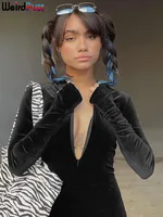 Bizarre Puss Velours Zipper Hoodie Femmes Combinaisons À Manches Longues Fitness Tendance Automne Skinny Stretchy Activewear Hot Street Outfits 3