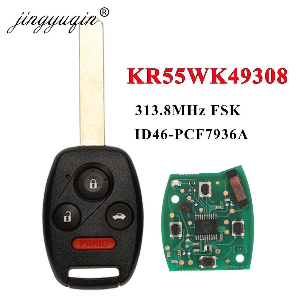 Enhanced Remote Key Fob with ID46 Chip - 313.8 MHz - Uncut 2/3/4 Button