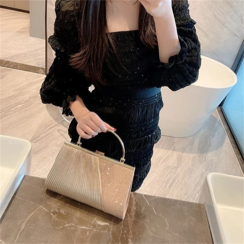 Women Evening Bag Clutch Handbag Shoulder Crossbody Bags Wedding Prom Party Purse with Detachable Chain