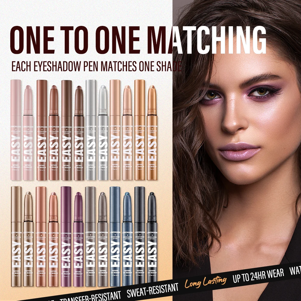 Description Picture 3 of itemNew Color Eye Shadow Stick Grey Blue Metallic Shimmer Cream Brighten Highlighter Eyeshadow Pencil Crayon Waterproof Fashion
