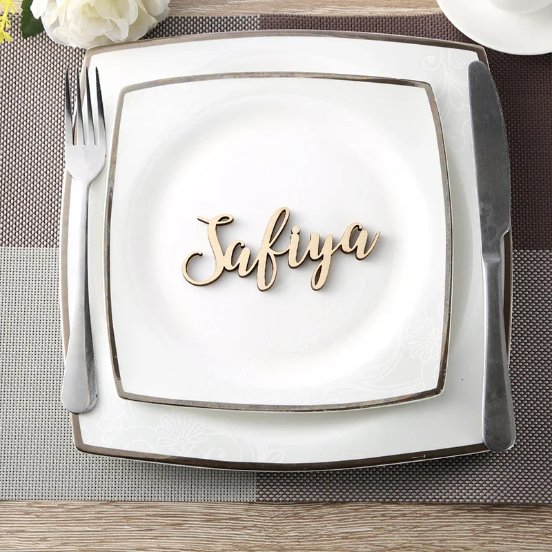 New party decoration wedding Place Cards Personalized wood Names Place name settings Guest name tags Wedding table decora