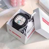2024 Without box Cute Silicone Popular Watch Trend Style Luminous Sports Student Square Strap High Aesthetic Watch 3