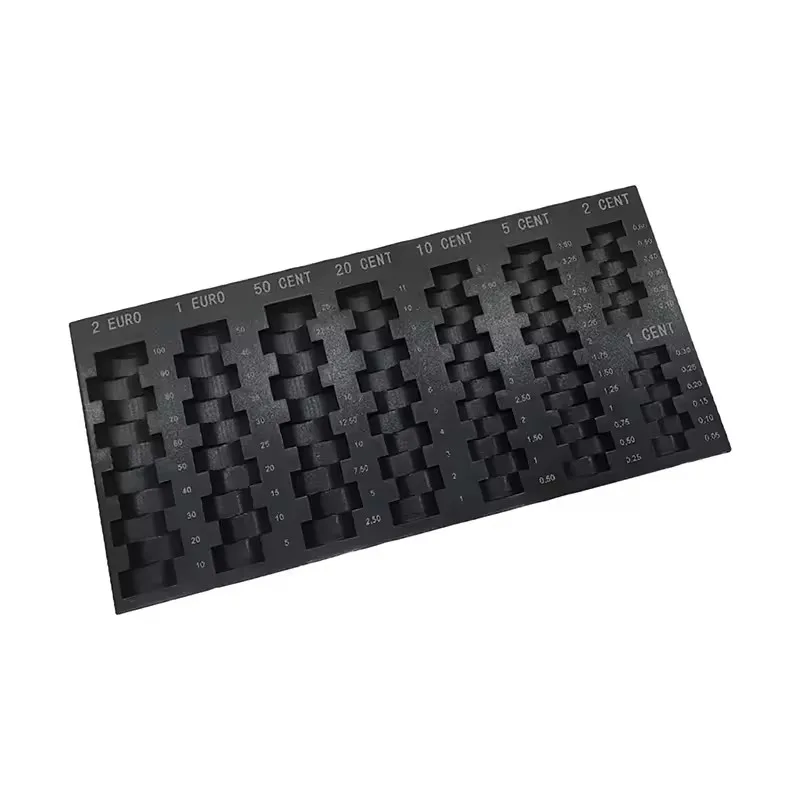 새로운 1pcs 편리한 블랙 유럽 스토리지 박스 유니버설 동전 디스펜서 포켓 주최자 상자 플라스틱 동전 주최자 트레이 선물