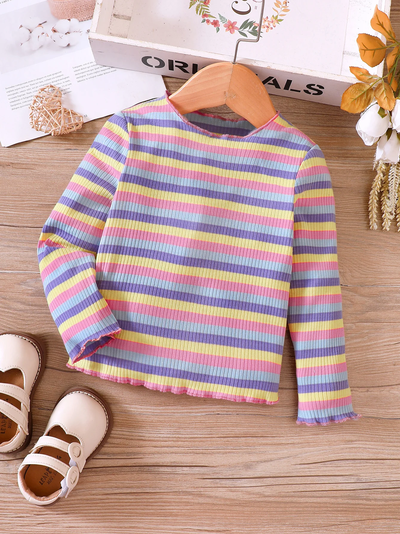 Kids Shirts Spring And Autumn Girls Long Sleeved Striped