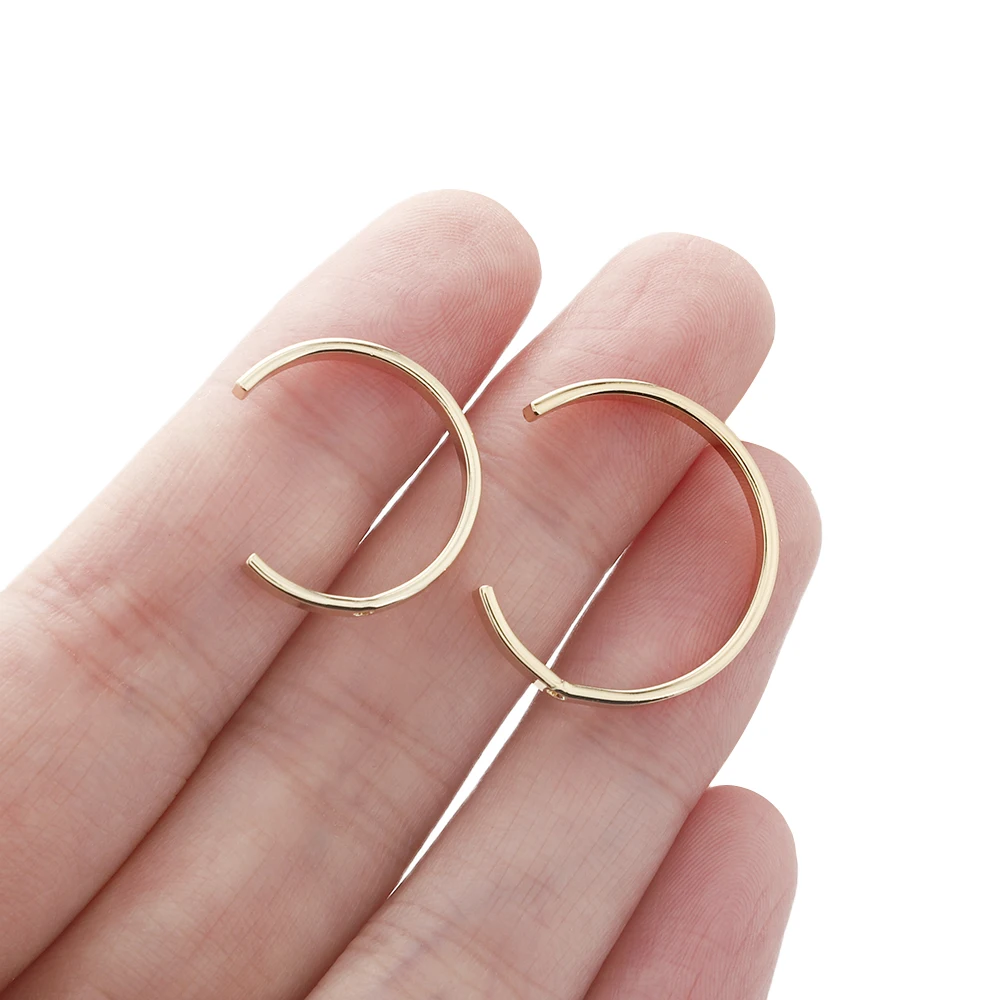 

Очаровательные Подвески с-образной формы с позолоченным покрытием 14 к, половинчатая круглая рамка, подвески для рукоделия, ожерелье, серьги, аксессуары для изготовления ювелирных изделий, 5 шт.