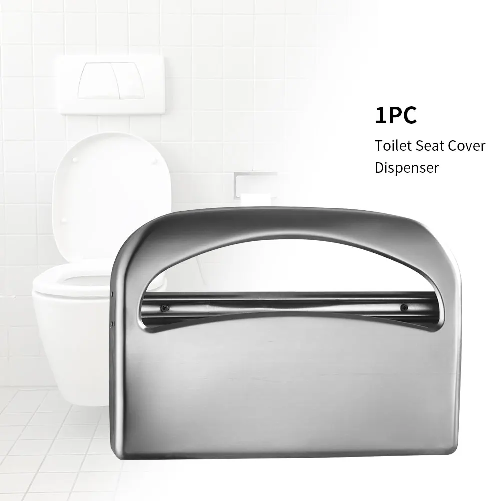 

Wall Mounted Stainless Steel Universal Toilet Seat Cover Dispenser Easy Use