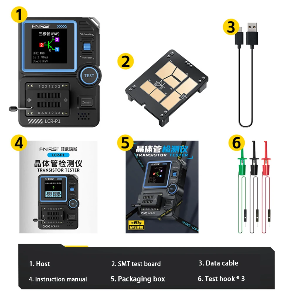 FNIRSI-LCR-P1 Transistor Tester Digital Multimeter