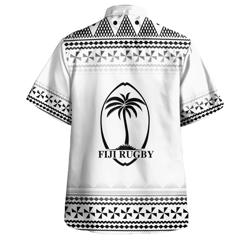 thumbnail image 1 of Camisa de playa de manga corta con estampado 3D para hombres, ropa tribal isleña polinesia, camisas casuales con botones para hombres, ropa, 1 of 5