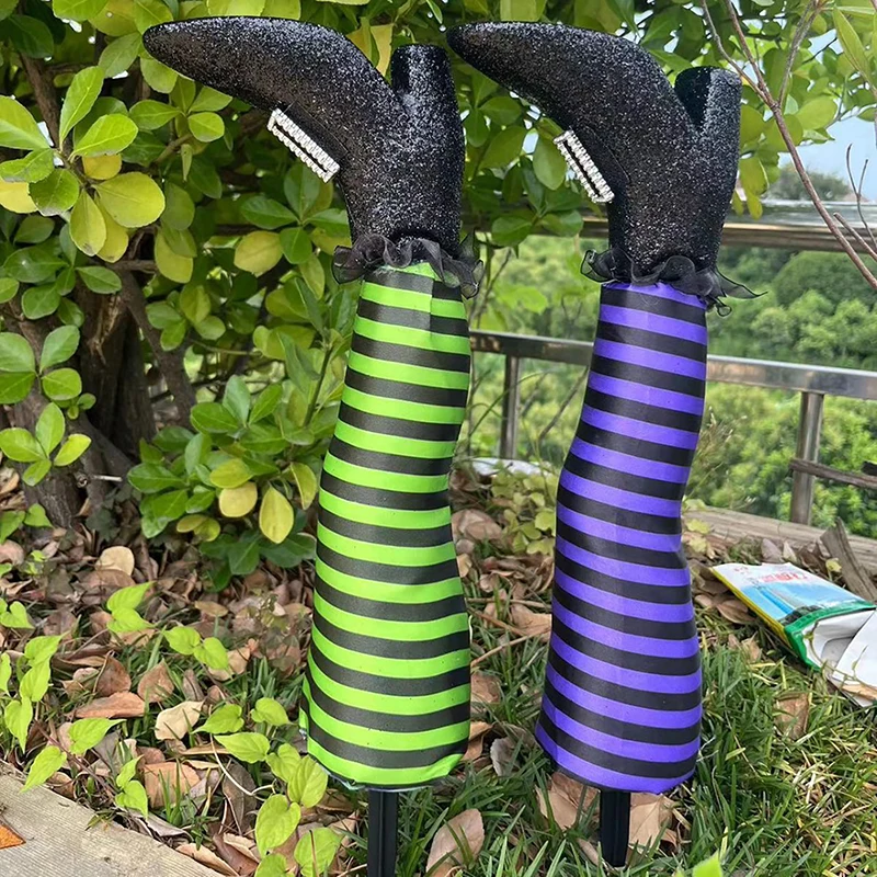 

Halloween Evil Witch Legs Decoration Upside Down Wicked Wizard Feet With Boot Stake Yard Lawn Garden Halloween Ornament Props