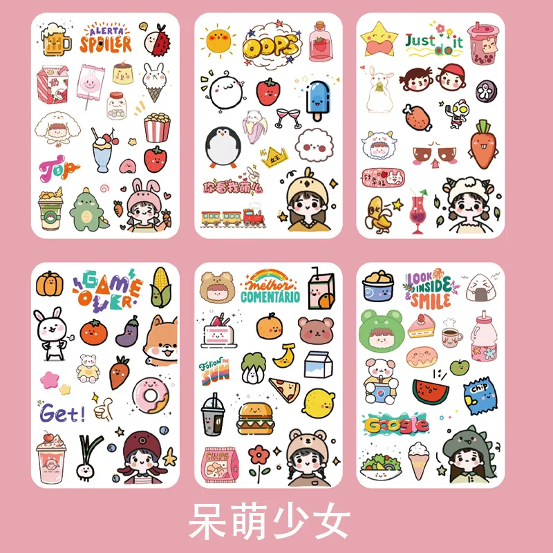 Journal Sweet Girls Cartoon PVC Stickers Diary Waterproof Phone Decorative Decals Animal Notebook Gift Laptop Rabbit Kids